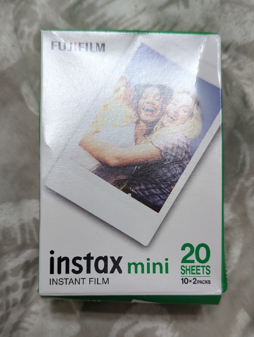 Fujifilm Instax Mini Instant Film Pack — White with Green Accents